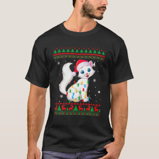 Camiseta Xmas Navidades suéteres feos iluminan el gato gati