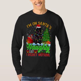 Camiseta Xmas Newfoundland Dog On Santa's Naughty List