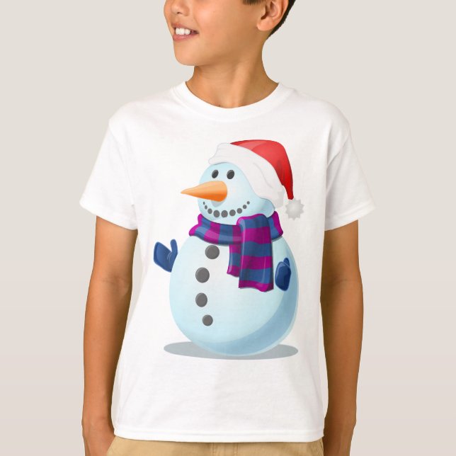 Camiseta Xmas Niños Sweatshirt-Snowman Diseño (Anverso)