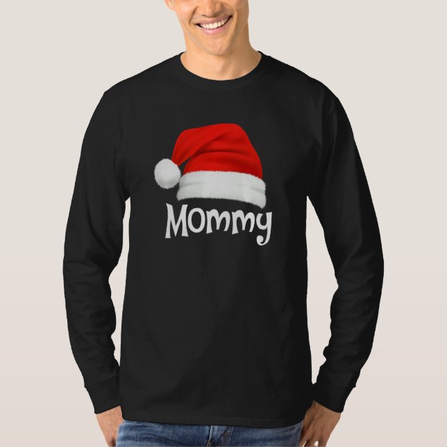 Camiseta Xmas Pajama Group Matching Mommy Christmas Hat (Anverso)