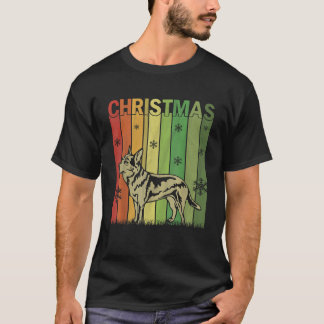 Camiseta Xmas Pajamas Matching Retro Australian Cattle Dog 
