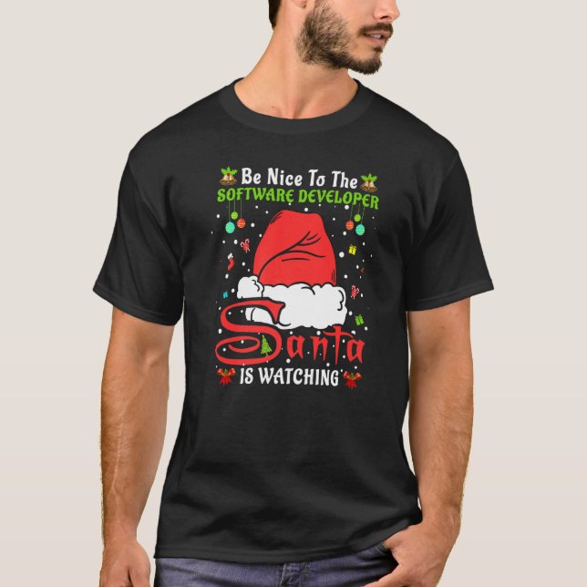 Camiseta Xmas Pajamas Sea Agradable Con El Software Develop (Anverso)
