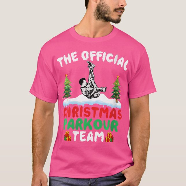 Camiseta Xmas Parkour Team - Funny Freerunning Parkour Chri (Anverso)