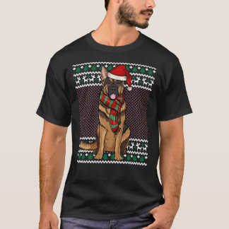 Camiseta Xmas Pastor Alemán Perro Santa Hat