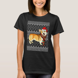 Camiseta Xmas Pembroke Welsh Corgi Sombrero de Santa Claus
