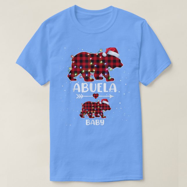 Camiseta Xmas Plaid Bear Abuela Bebé Embarazo Polar Announ (Diseño del anverso)