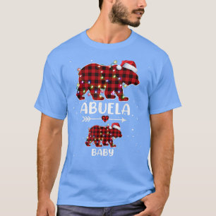 Camiseta Xmas Plaid Bear Abuela Bebé Embarazo Polar Announ