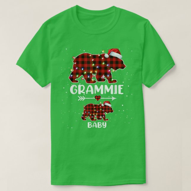 Camiseta Xmas Plaid Bear Grammie Baby Polar Pregné Annou (Diseño del anverso)