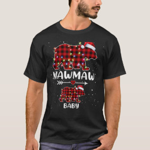 Camiseta Xmas Plaid Bear Mawmaw Bebé Embarazo Polar Announ