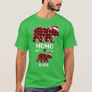 Camiseta Xmas Plaid Bear Momo Baby Polar Pregnace