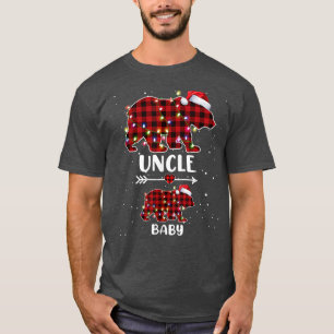 Camiseta Xmas Plaid Bear Uncle Baby Polar Pregancy Anuncio