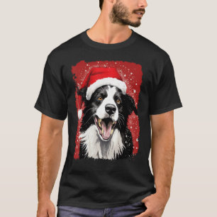 Camiseta Xmas Pop Art Dog Border Collie