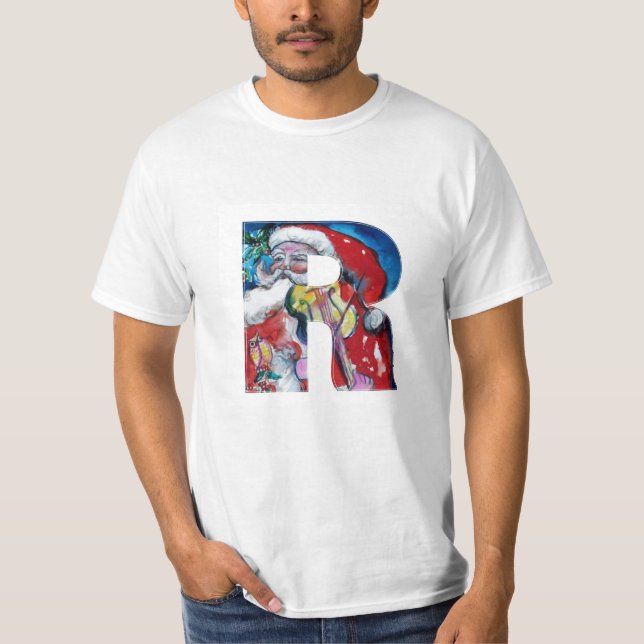CAMISETA XMAS R CARTA /SANTA CLAUS CON VIOLÍN MONOGRAMA (Anverso)