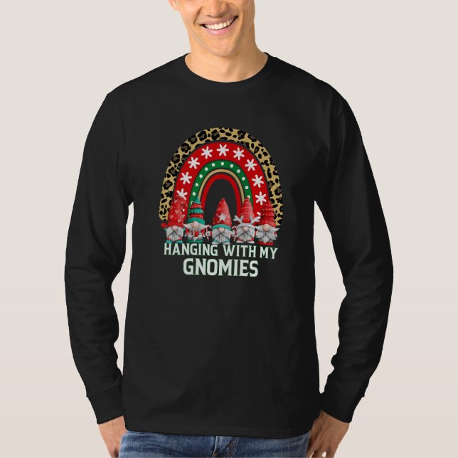 Camiseta Xmas Rainbow Hanging With My Gnomies  Gnome Christ (Anverso)