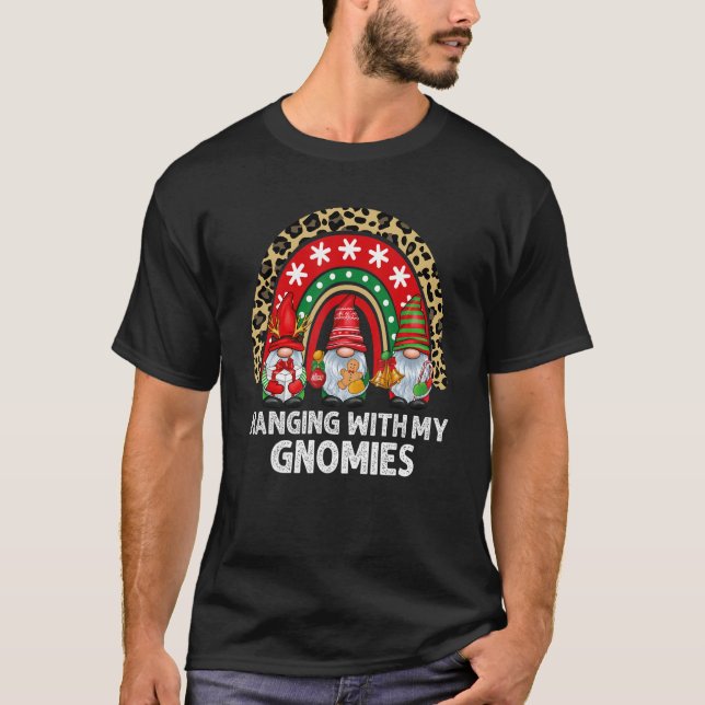 Camiseta Xmas Rainbow Hanging With My Gnomies  Gnome Christ (Anverso)