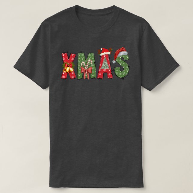 Camiseta XMAS Red Green Text (Diseño del anverso)