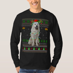 Camiseta Xmas Reindeer Santa Hat Gran Pirineo Perro Feo Ch