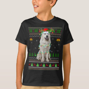 Camiseta Xmas Reindeer Santa Hat Gran Pirineo Perro Feo Ch