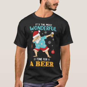 Camiseta Xmas Santa Claus Dab Y Beer Cerveza Raras Mujer