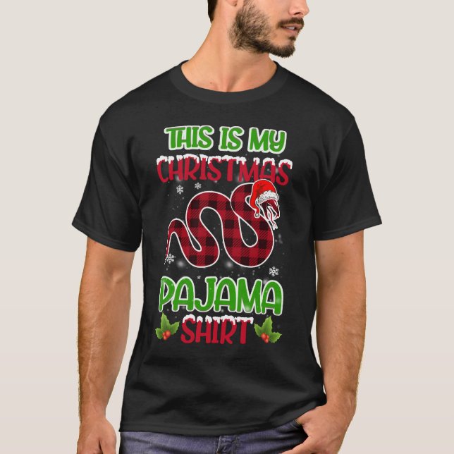 Camiseta Xmas Santa Hat Este es mi Navidad de serpientes Pa (Anverso)