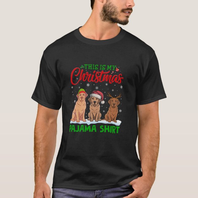 Camiseta Xmas Santa Hat Navidades de perro Labrador Paj (Anverso)