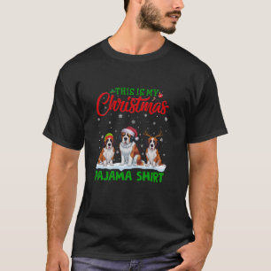 Camiseta Xmas Santa Hat Reindeer San Bernardo Perro Christm