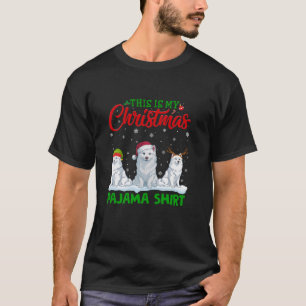 Camiseta Xmas Santa Hat Reindeo Eskimo Estadounidense Perro
