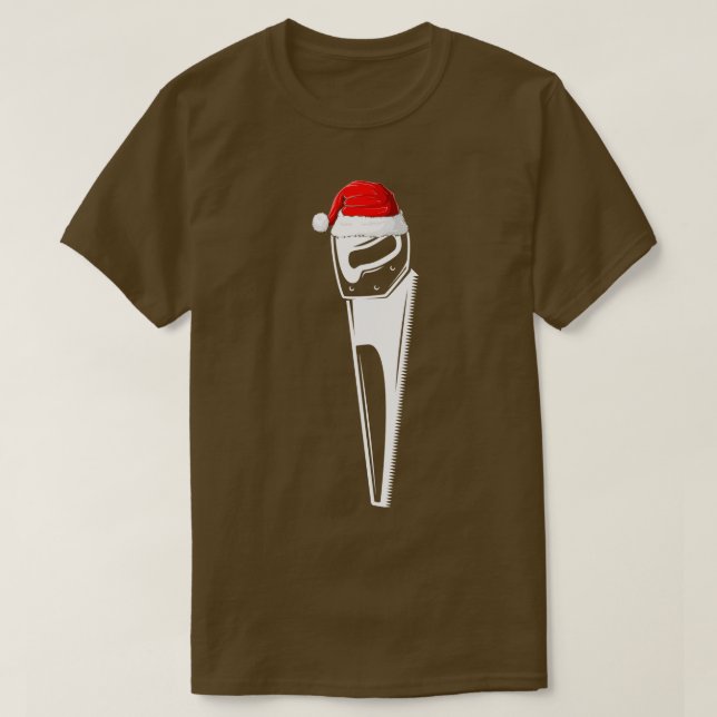 Camiseta Xmas Santa Hat Saw penter Xmas Woodwork (Diseño del anverso)