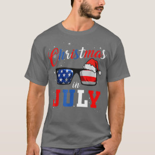 Camiseta Xmas Santa Hat Sunglasses Summer Funny Christmas i