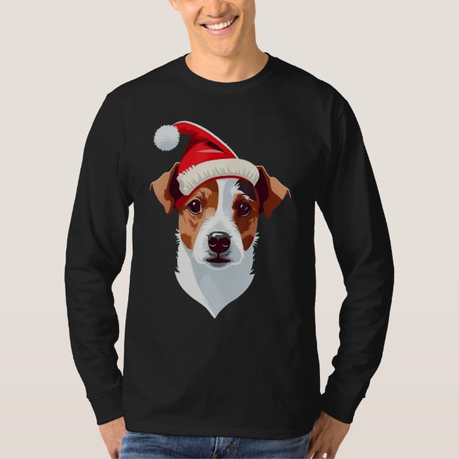 Camiseta Xmas Santa on Christmas Jack Russell Terrier (Anverso)