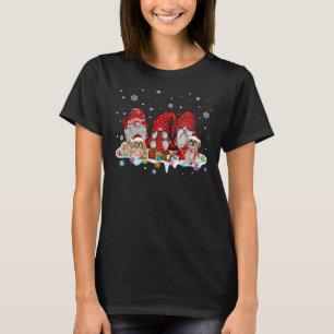 Camiseta Xmas Santa Shih Tzu Gnomes Colgando Navidades Con