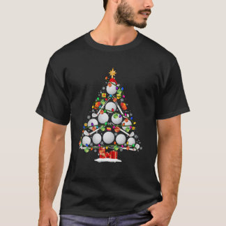 Camiseta Xmas Tree Golf Xmas Luces Santa Golf Ball Player