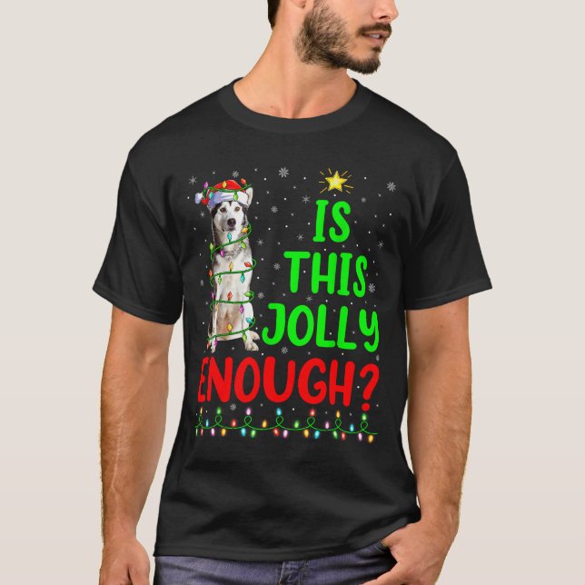 Camiseta Xmas Tree Is This Jolly Enough Alaskan Malamute Ch (Anverso)