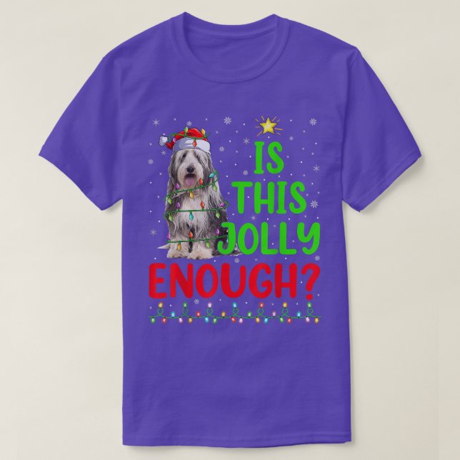 Camiseta Xmas Tree Is This Jolly Enough Bearded Collie Chri (Diseño del anverso)