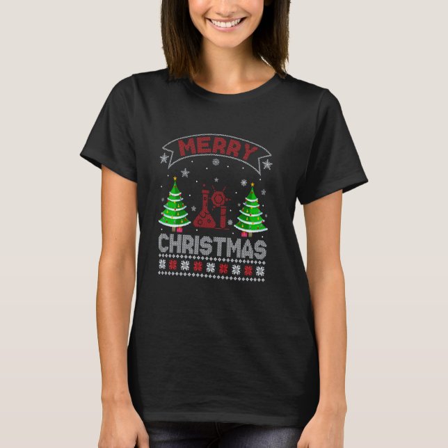 Camiseta Xmas Tree Lighting Science Medical Lab Ugly Christ (Anverso)