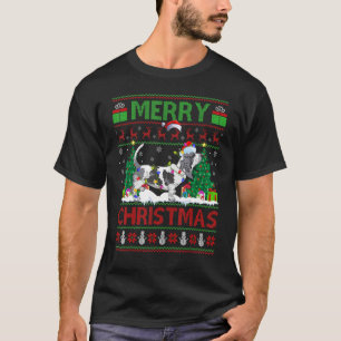 Camiseta Xmas Tree Lights Ugly Santa Basset Hound Dog Chris