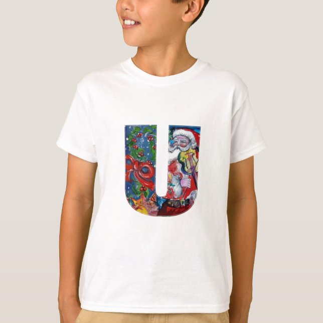 CAMISETA XMAS U LETTER /SANTA CLAUS CON VIOLIN MONOGRAM (Anverso)
