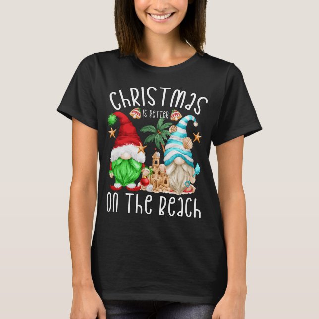 Camiseta Xmas Vacaciones Gnome Motif Navidades en la playa (Anverso)