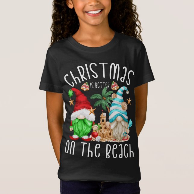 Camiseta Xmas Vacaciones Gnome Motif Navidades en la playa (Anverso)