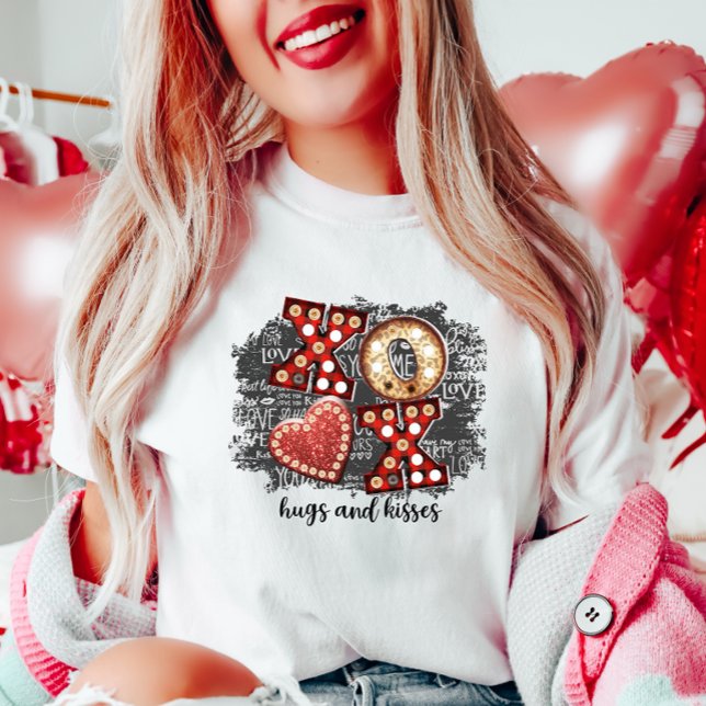 Camiseta XO abrazos y besos, Diversión San Valentín (Subido por el creador)