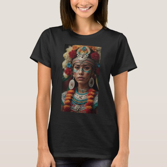 Camiseta Xochiquetzal - Diosa azteca de amor y fertilidad (Anverso)