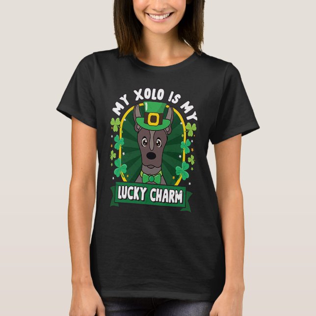 Camiseta Xolo Mexicano sin pelo St Patricks Lucky Charm Mom (Anverso)