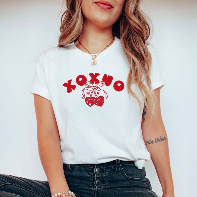 Camiseta XOXNO Funny Anti Valentine Red Pink Heart Cherry (Subido por el creador)