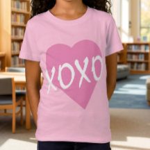 XOXO Abrazos Besos Corazón Rosa Chica