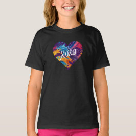 Camiseta XOXO-Corazón colorido