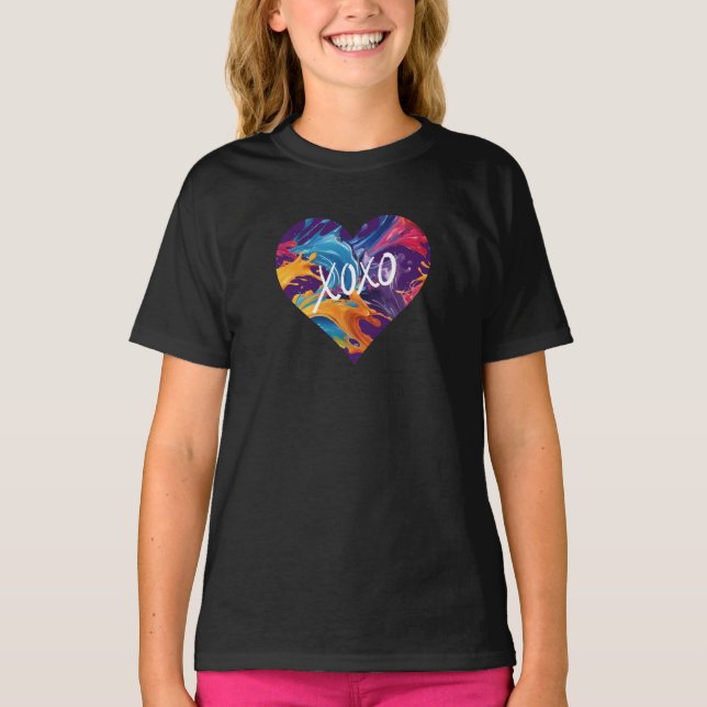 Camiseta XOXO-Corazón colorido (Anverso)