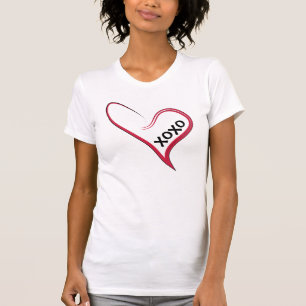 Camiseta ¡xoxo!  ¡Corazón rojo con un mensaje Personaliz