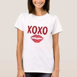 Camiseta XOXO De Estilo Rojo Lip