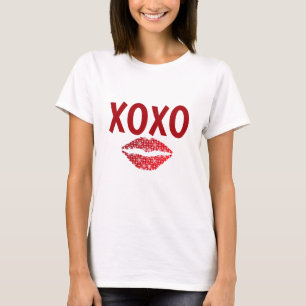 Camiseta XOXO De Estilo Rojo Lip
