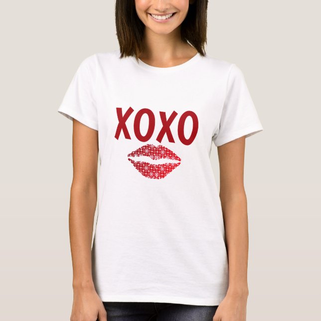 Camiseta XOXO De Estilo Rojo Lip (Anverso)